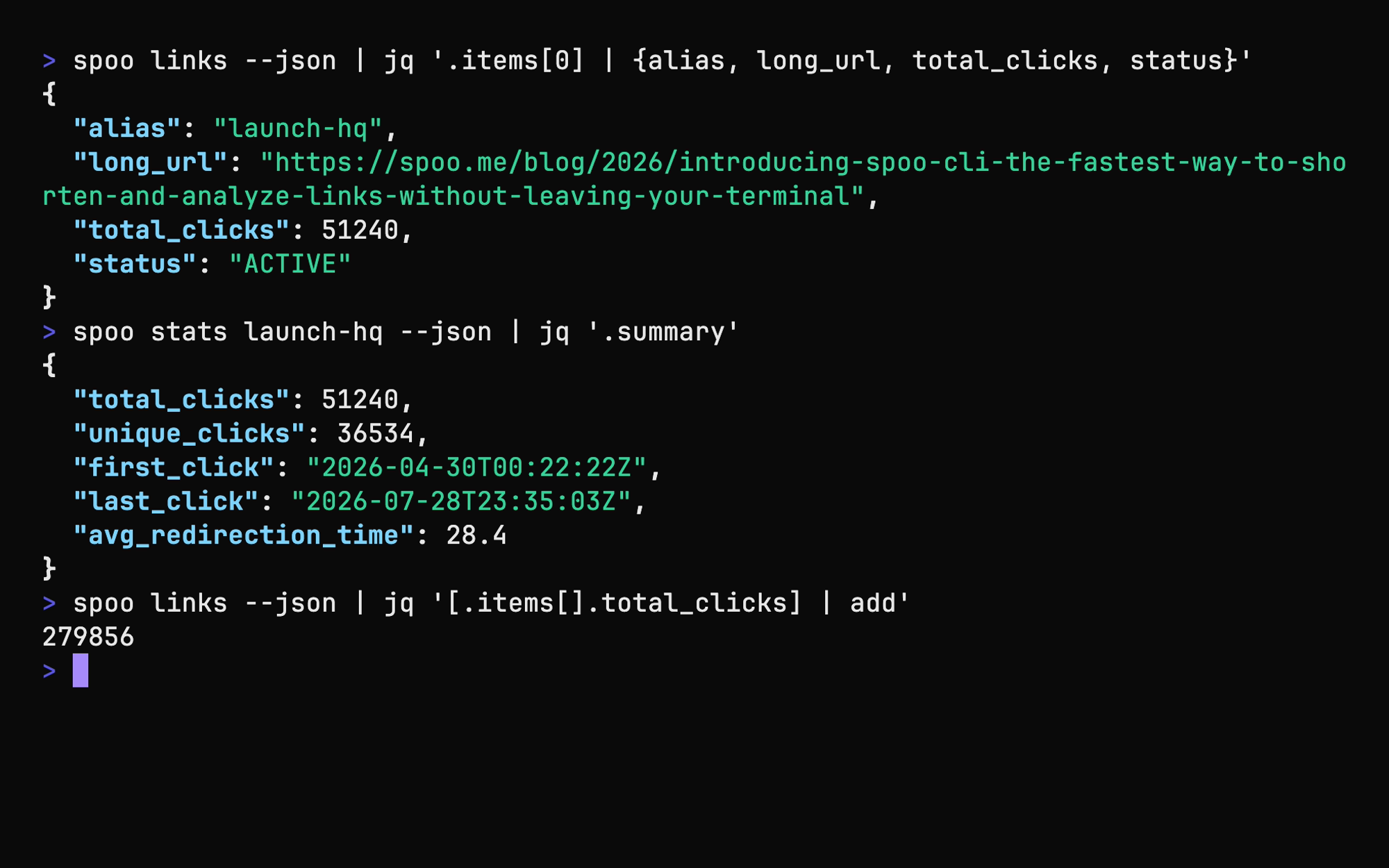 Shaf CLI screenshot