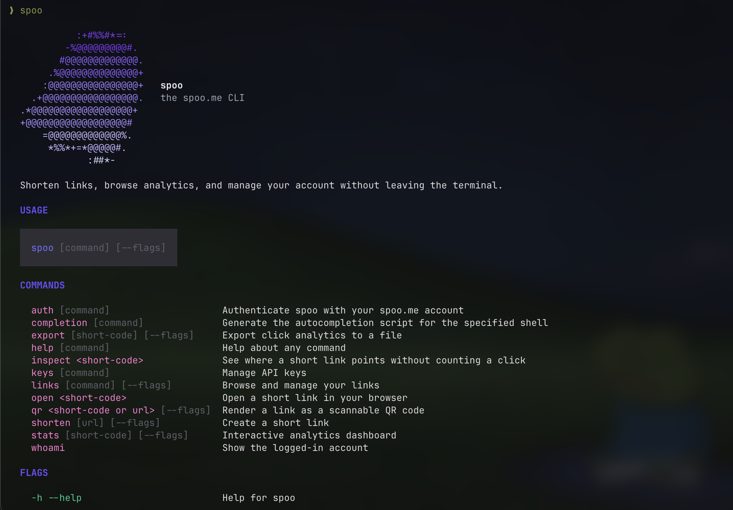 Shaf CLI screenshot